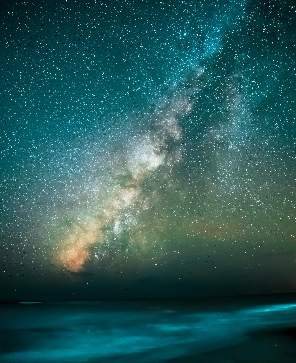 Stars overlooking body of water during nighttime, photo by Casey Horner